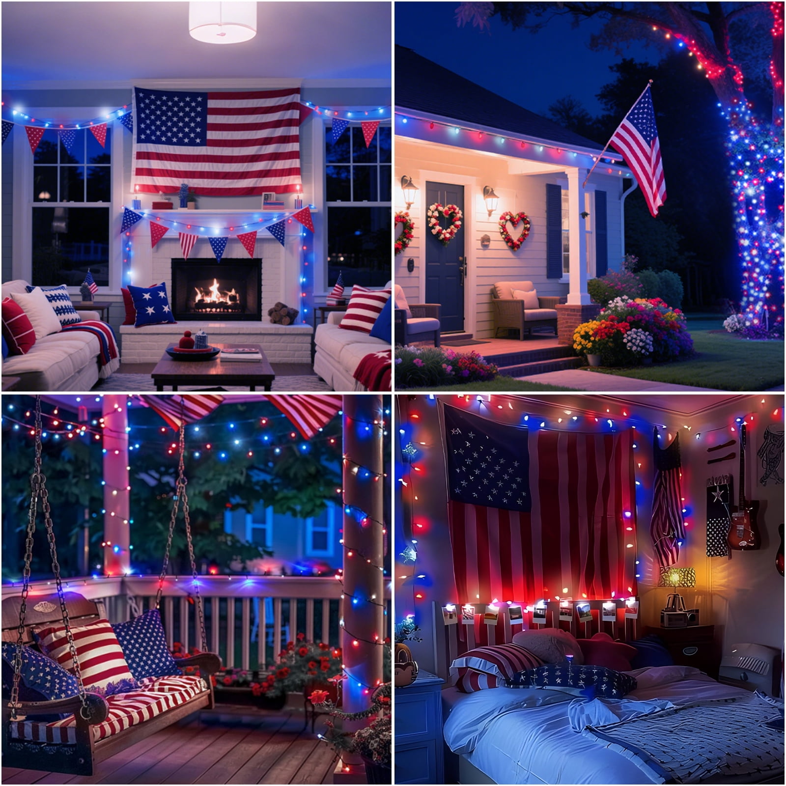 99FT 300 LED String Lights, White/Red/Blue Fairy Lights Plug in, 16 Modes Transparent Wire, 29V Low Voltage for Indoor Outdoor Christmas Wedding Party Decoration