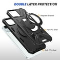 thumbnail image 6 of Armor Stand Case for iPhone 14,[Compatible with MagSafe] Military Shockproof Rugged Phone Case,Magnetic with Car Mount,Built in 360° Rotatable Ring Kickstand For iPhone 14,Black, 6 of 8
