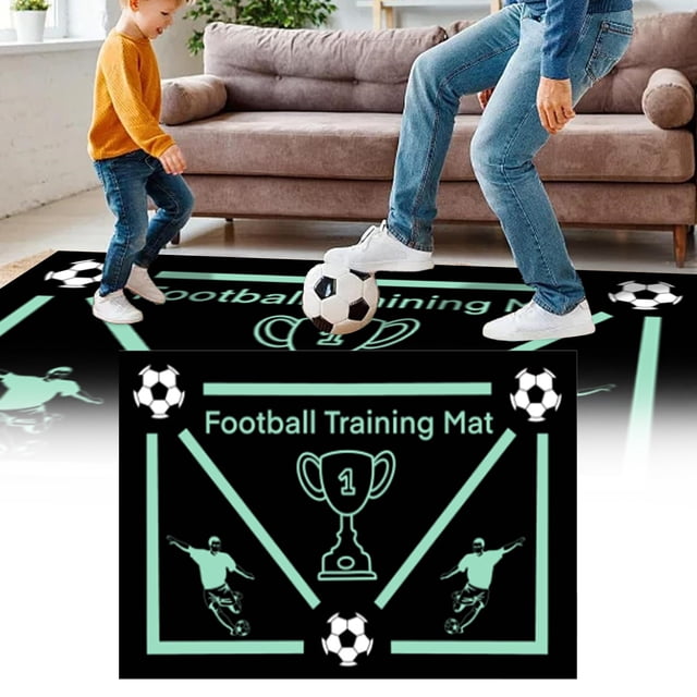 Ctnporpo Football Footstep Training Non Slip Mat Home Mud Sports Footstep Carpet Indoor Soundproofing Fitness Mat Area Rug