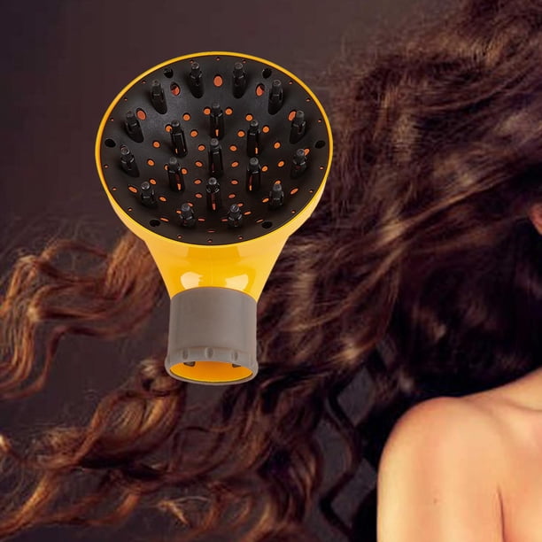 Difusor de cabello, secador de cabello, difusor, herramienta de peinado portátil de secado rápido, accesorio difusor para secador de cabello para Amarillo