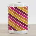 thumbnail image 2 of Geometric Ceramic Toothbrush Holder, Angled Diagonal Stripes with Retro Design Colorful Sixties Style Composition, Decorative Versatile Countertop for Bathroom, 4.5" X 2.7", Multicolor, 2 of 4