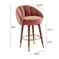 thumbnail image 6 of TOV Furniture Myla Salmon Swivel Velvet Counter Stool with Gold Accents, 6 of 7