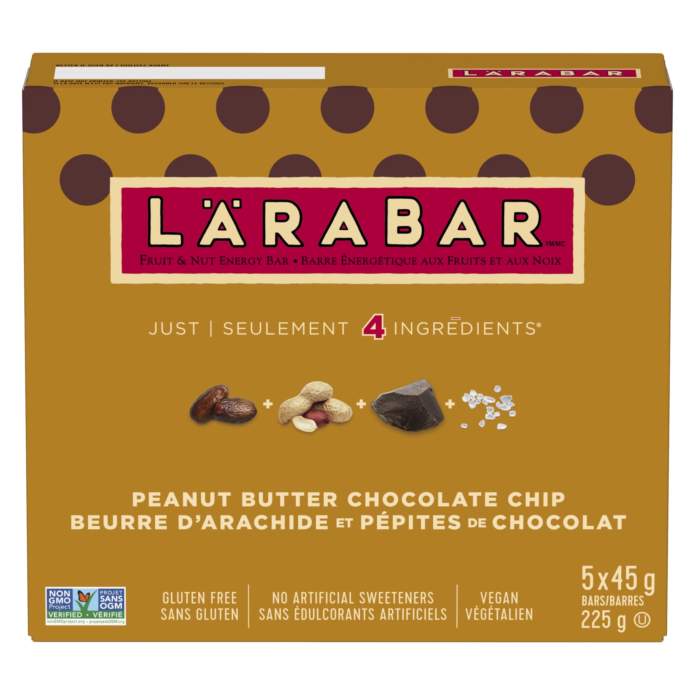 Larabar Gluten Free Peanut Butter Chocolate Chip, 5 bars x 45 g, 225 g