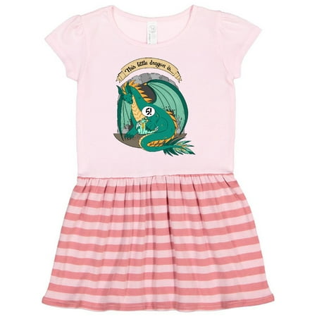 

Inktastic Fifth Birthday This Little Dragon is 5 Gift Toddler Girl Dress