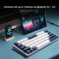thumbnail image 2 of CQ63 60% Compact RGB Wireless Mechanical Gaming Keyboard, Bluetooth 5.0, Blue Switches, Wired Keyboard 63 Keys for PC Tablet Laptop Cell Phone, White Blue, 2 of 8
