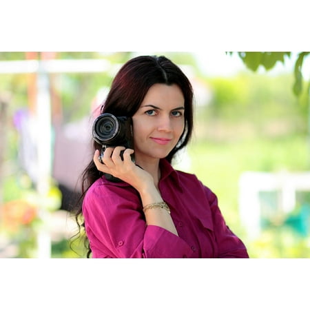 LAMINATED POSTER Girl Photographer Camera Portrait Professional Poster Print 24 x