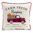 thumbnail image 6 of Set of 4 Hello Autumn and Pumpkins Truck Plaid Filled Outdoor Throw Pillows for Fall Patio Decor with Country Halloween Thanksgiving Theme, 6 of 18
