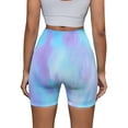 thumbnail image 3 of INSPIRE CHIC Women's High Waist Tie Dye Biker Shorts Tummy Control Workout Running Thigh Slimmer S Blue Purple, 3 of 5