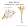 thumbnail image 5 of Rosec Jewels Certified Moissanite Solitaire Engagement Ring 2 Ct - Celtic Knot Ring - 7X9 mm Oval - D-VS1 Quality, 14K Yellow Gold, US 10.00, 5 of 8
