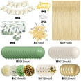 thumbnail image 6 of Sage Green Birthday Party Decorations with Happy Birthday Banner,Gold Fringe Curtain,Green Tablecloth,Tissue Pompoms, Olive Green Blush Gold Metallic Latex Balloons for Girls Women Birthday Decor, 6 of 8