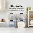 thumbnail image 2 of IRIS 72 Qt Stackable Plastic Storage Bins with Lids- See-Through- Clear, 4Pk, 2 of 10