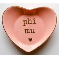 Phi Mu Jewelry Dish - Heart-Shaped High-gloss finish Ceramic tray