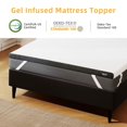 thumbnail image 3 of DWVO Twin XL Memory Foam Mattress Topper with Fabric Cover, Cooling Gel-Infused Mattress with CertiPUR-US Certified, White and Gray, 3 Inch, 3 of 7