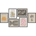 thumbnail image 3 of PixonSign Framed Canvas Print Wall Art Set - Henri Matisse Shape Flower Bouquet & Humanities Pattern Poster - Set of 6 Abstract Artwork Minimalism Cultural Art Wall Décor - 12"x16"x6 Black, 3 of 5
