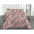 thumbnail image 2 of Ambesonne Exotic Quilted Coverlet 2 Pcs, Vintage Floral Ornament Wild, Twin Size, Pink and Sage Green, 2 of 4