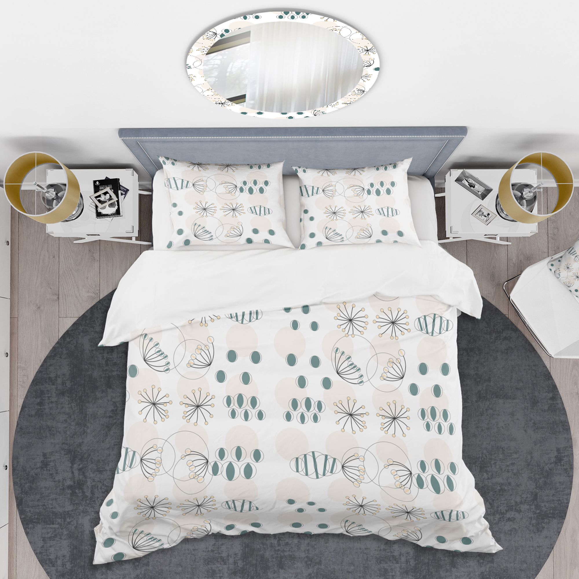 Designart 'Modern abstract geometric pattern' Mid-Century Modern Duvet Cover Set