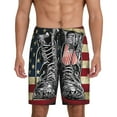 thumbnail image 1 of Balery Veterans Day1 Pantalones cortos de pijama de punto de algodón para hombre con cinturilla y bolsillos-Medium, 1 of 6