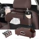 thumbnail image 1 of Car Back Seat Organizer with 2 Drink Cup Holder - Tissue Box and Storage Box Hook - Multi-functional Storage - Great for Kids and Travel (Brown), 1 of 4