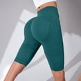 thumbnail image 4 of Women's Seamless High Waisted Yoga Biker Shorts, Butt Lifting Compression Athletic Shorts, Solid Color Workout Shorts for Gym, Running & Casual Wear(Dark Green,S), 4 of 6