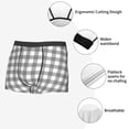 thumbnail image 5 of Wukai Gray Checkboard Print Men’s Underwear Breathable Boxer Briefs,&nbsp;Moisture Wicking & Breathable-, 5 of 7