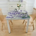 thumbnail image 3 of nygtbtfer  Fitted Tablecloth Elastic Edged Table Cover,Sweet Home Purple Lavender Flower  Wipeable Table Cloths for Kitchen Dining Party Fit up  Tables,Blossom Floral on Linen, 3 of 7