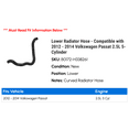 thumbnail image 2 of Lower Radiator Hose - Compatible with 2012 - 2014 Volkswagen Passat 2.5L 5-Cylinder 2013, 2 of 2
