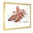 thumbnail image 2 of Designart 'Bird Feathers In Earth Tones Never Stop Dreaming' Bohemian & Eclectic Framed Art Print, 2 of 4