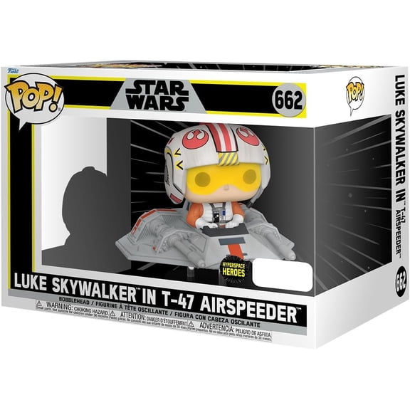 Disney Star Wars Hyperspace Heroes Bobblehead Luke Skywalker in T-47 Airspeeder Ship Funko Pop!
