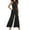 Black, variant on Aayomet Womens Jumpsuits Dressy Women Casual Solid Neck Hanging Sleeveless Pleated Jumpsuit Backless Button Belt Rompers,Dark Blue XL