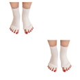 thumbnail image 3 of Greeniant 1 Pair 5 Toe Socks Overlapping Color Comfortable Breathable Dressing Solid Separation Relaxing Hosiery blanco 2piezas Greeniant CBP096066, 3 of 5