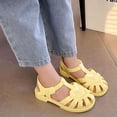 thumbnail image 5 of Xfvqtps Kids Girls Jelly Sandals Closed Toe Princess Flat Summer Beach Waterproof Fisherman Gladiator Sandals, 5 of 9