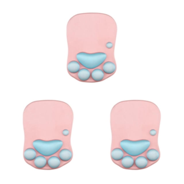 Redempat Cat Paw Mouse Mat Safe Unique For Wrist Support Non-slide Bottom DS-011 pink blue 3Set