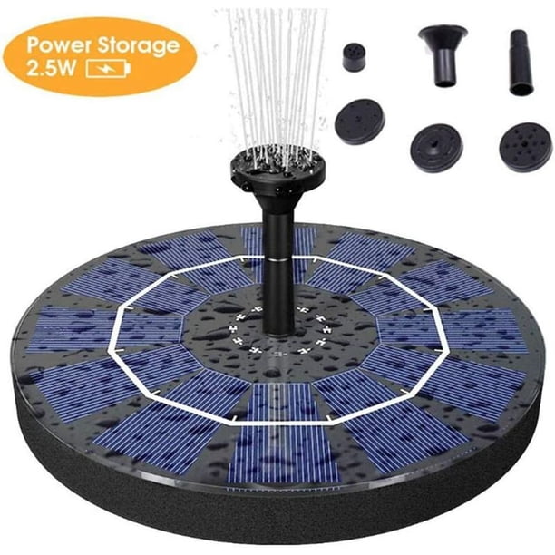 Solar Fountain Pump, 2.5W Solar Power Water Fountain Pump with 400mAh