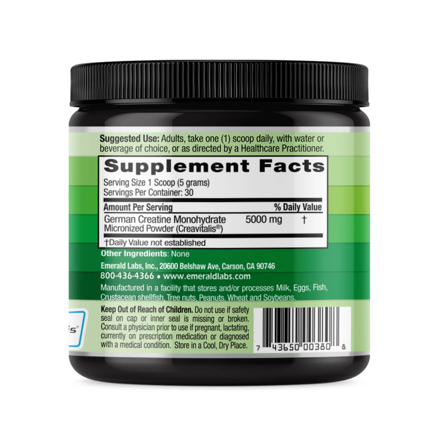 Emerald Labs Creatine Monohydrate (Creavitalis®) (German - Micronized)