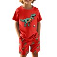 thumbnail image 4 of Hiijoy Big Boys Summer Outfits Dinosaur Print Short Sleeve T Shirt Shorts Set, Sizes 11-12Y, 4 of 8