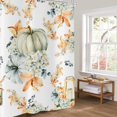 thumbnail image 2 of Autumn Watercolor Pumpkin Shower Curtain, Fall Thanksgiving Harvest Floral Pumpkin Bathroom Curtain Home Bathtub Decor Waterproof Fabric Machine Washable with 12 Hooks,72"X72", 2 of 6