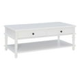 thumbnail image 1 of Linon Mavis Wood Coffee Table with 2 Drawers & Bottom Shelf in White, 1 of 15