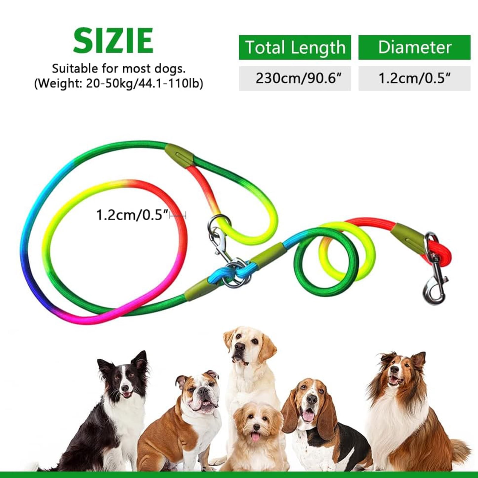BIMZUC Hands-Free Dog Leash Nylon Training Walking Crossbody Pet Leash with Reflective Stitching Adjustable for Small Medium Large Dogs, Orange Color, Single Dog Leash Version
