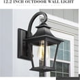 thumbnail image 3 of Emliviar Outdoor Wall Lights 2 Pack - 12.2" Wall Mount Lights in Black Finish with Clear Glass, XE219B-2PK BK, 3 of 7