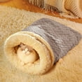 thumbnail image 4 of Cat Bed under $5! CQCYD Winter Warm Enclosed Pet Sleeping Bag Foldable House for Small Cats Kittens Under 8kg Cozy Plush Pet Nest, 4 of 6
