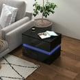 thumbnail image 2 of HOMCOM LED Nightstand Bedside Table with Drawers LED Light Black, 2 of 10
