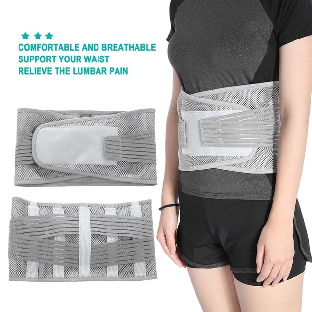 Soporte para la espalda, protector de cintura abdominal ajustable y transpirable de color gris, faja para la cintura diseñada por expertos