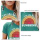 thumbnail image 5 of Mujeres crewneck manga corta Camiseta moda casual carta impresión mujer manga corta tops verde L, 5 of 5