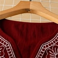 thumbnail image 5 of BODOAO Linen Blouses for Women Beach Cotton Tops Dressy Clothes Retro Embroidered Tops Bohemian Tops Loose Fit Blouses Work Tees Pullover Shirt Peasant Blouses Mexican Shirt Henley Shirts Red L, 5 of 9