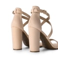 thumbnail image 4 of DREAM PAIRS 4 inch High Heels for Women Chunky Block Cross Strap Open Toe Dress Sandals for Wedding Bridal Evening Homecoming Prom, 4 of 6