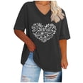 thumbnail image 1 of Camisetas Casuales de las Mujeres con Cuello en V Grande de la Calabaza de Acción de Gracias de Manga Corta, Base de Verano de Color Sólido para el Uso Diario, 1 of 4
