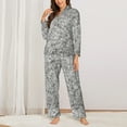 thumbnail image 6 of Salouo Silver Glitter Pattern Women's Pajamas Set Long Sleeve Button Down Sleepwear Soft Pj Lounge Sets for women 2 Piece Pjs Set with Long Pants -Large, 6 of 8