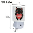 thumbnail image 4 of Valentine Black Cat with Heart Love LED Night Light with Smart Sensor Plug Into Wall Dusk to Dawn 2 packs, 4 of 7