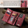 thumbnail image 3 of 2 in 1 Detachable Compatible with iPhone 14 Pro Max Wallet Case with Card Holder, Retro Premium Flip Leather Cover  Zipper Pocket Phone Cases 6.7'' (Red,IP 14 Pro Max), 3 of 18