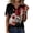 Multicolor, variant on Womens Halloween Printed T-Shirts Short Sleeve Henly Gothic Elements Graphic T Shirts Fashion Fantasy Dark Notch V Neck Tee Orange M